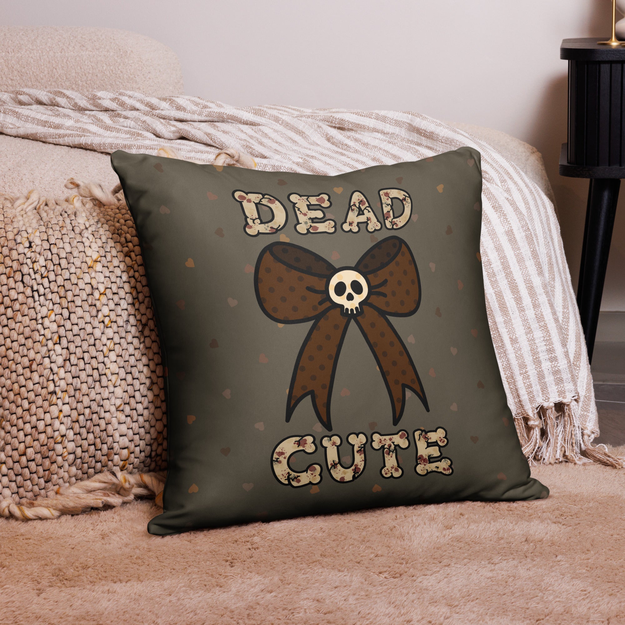 JUMBO Squishy Square Throw Pillow - 'Dead Cute'