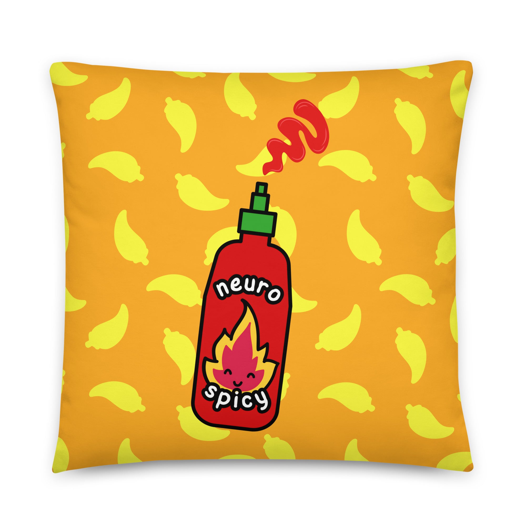 JUMBO Squishy Square Throw Pillow - 'Neurospicy' Large - 22″×22″