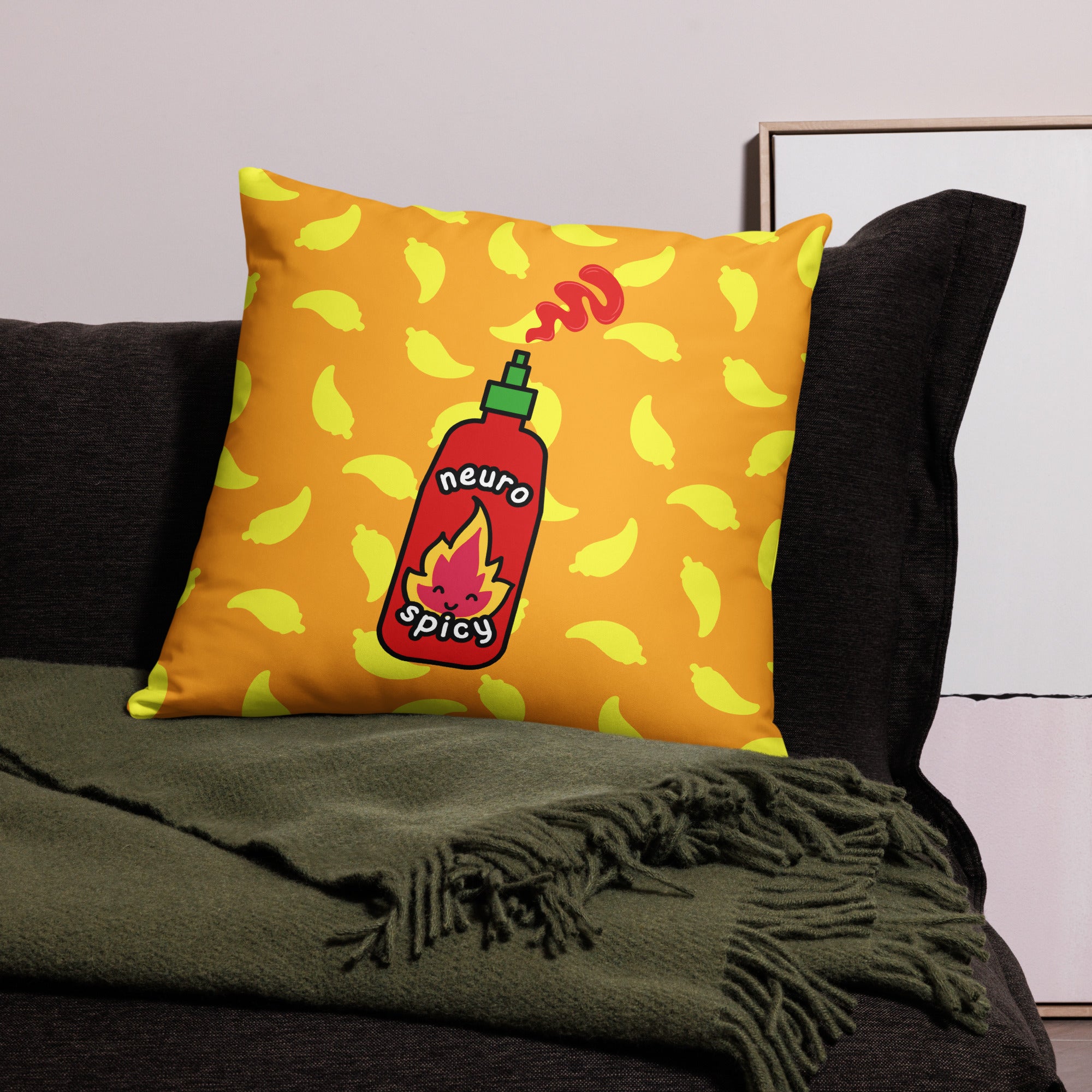 JUMBO Squishy Square Throw Pillow - 'Neurospicy'