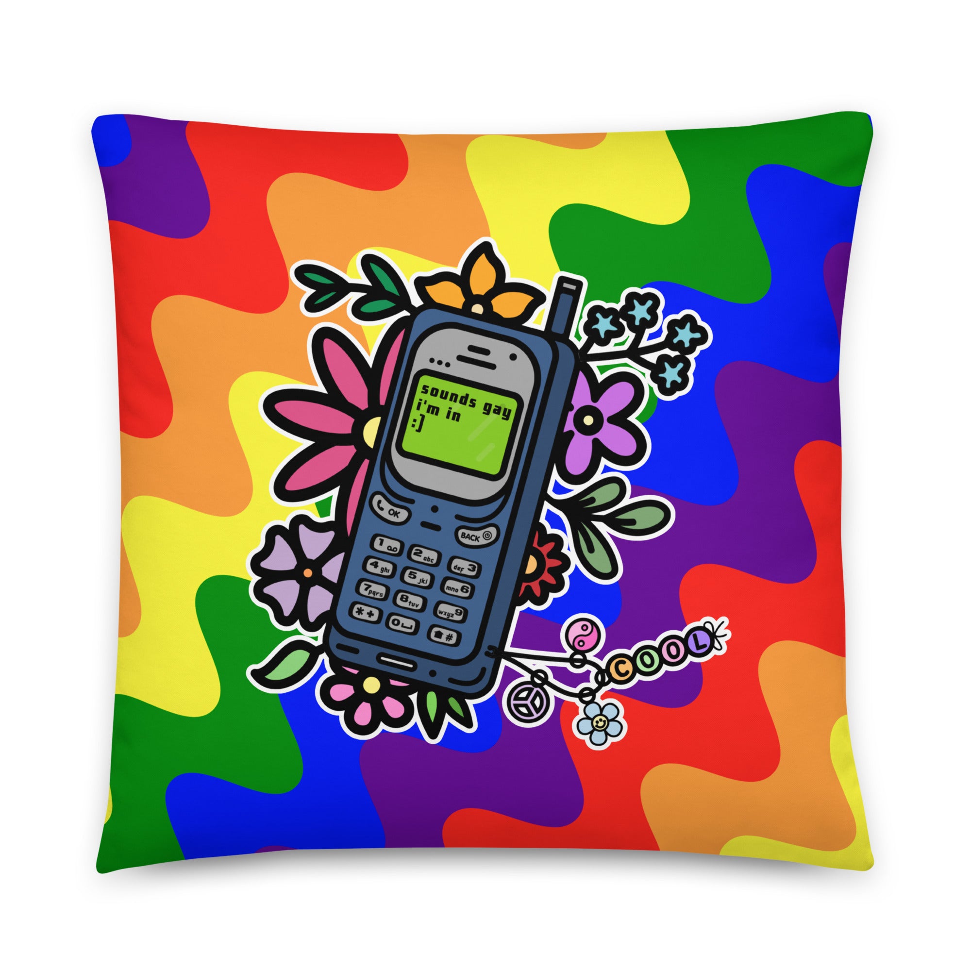 JUMBO Squishy Square Throw Pillow - 'Text Me' Large - 22″×22″