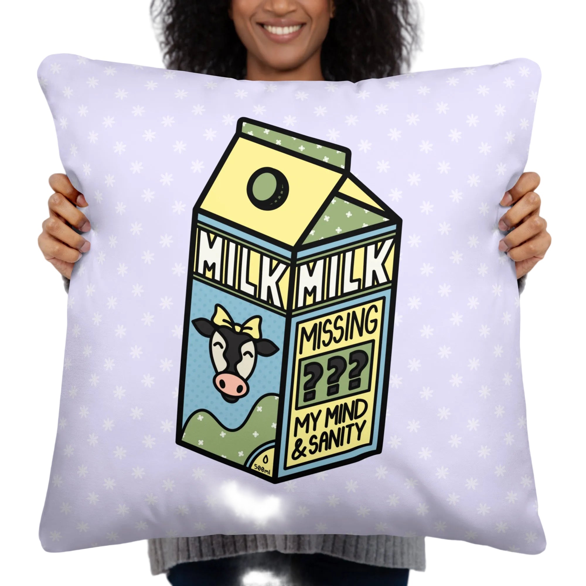 JUMBO Squishy Square Throw Pillow - 'Got Milk?' Large - 22″×22″
