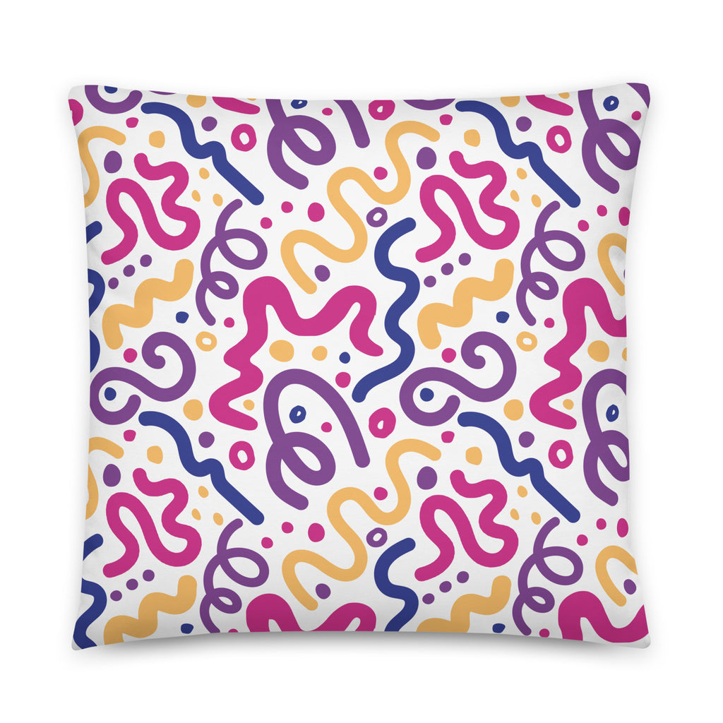 JUMBO Squishy Square Throw Pillow - 'Squiggles'