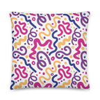JUMBO Squishy Square Throw Pillow - 'Squiggles'