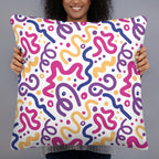 JUMBO Squishy Square Throw Pillow - 'Squiggles'