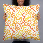 JUMBO Squishy Square Throw Pillow - 'Squiggles'