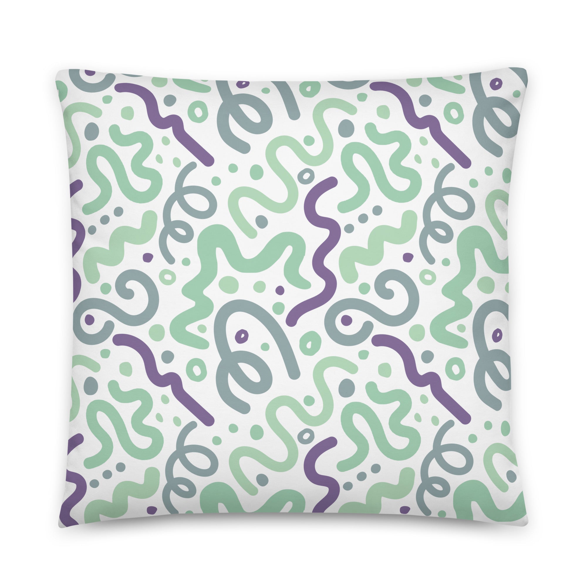 JUMBO Squishy Square Throw Pillow - 'Squiggles' Default Title