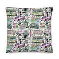 JUMBO Squishy Square Throw Pillow - 'Bubblegum Diner' Large - 22″×22″