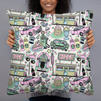 JUMBO Squishy Square Throw Pillow - 'Bubblegum Diner'