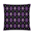 JUMBO Squishy Square Throw Pillow - 'Diamond Skulls' 22″×22″