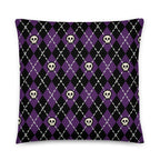 JUMBO Squishy Square Throw Pillow - 'Diamond Skulls' 22″×22″