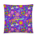JUMBO Squishy Square Throw Pillow - 'Glitter Stickers' Large - 22″×22″