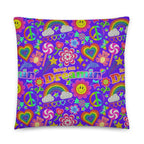 JUMBO Squishy Square Throw Pillow - 'Glitter Stickers' Large - 22″×22″