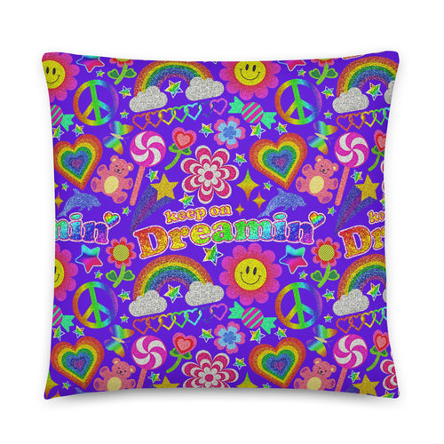 JUMBO Squishy Square Throw Pillow - 'Glitter Stickers' Large - 22″×22″