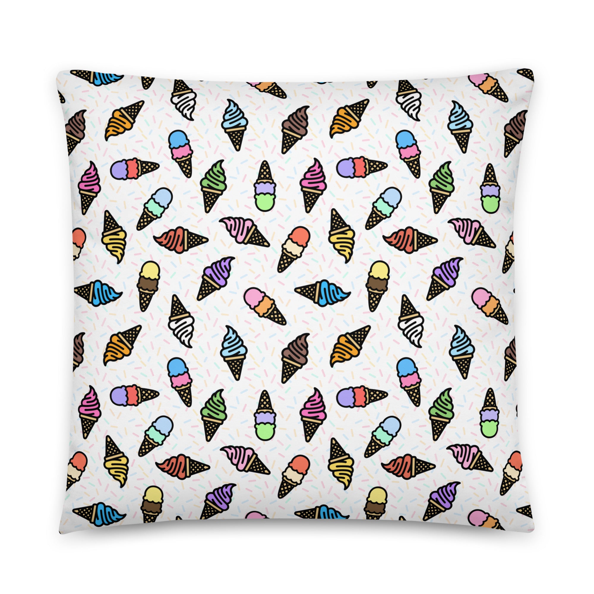 JUMBO Squishy Square Throw Pillow - 'Ice Cream' 22″×22″ Cushion