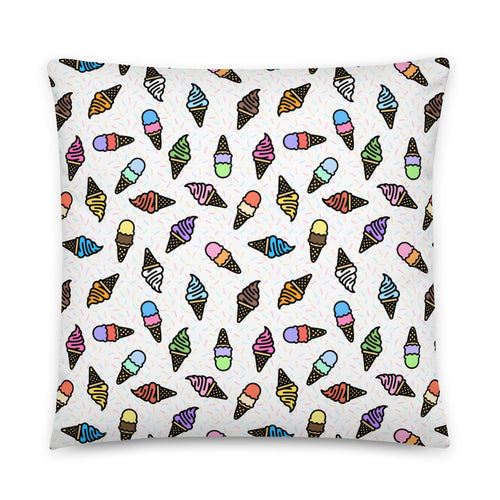 JUMBO Squishy Square Throw Pillow - 'Ice Cream' 22″×22″ Cushion