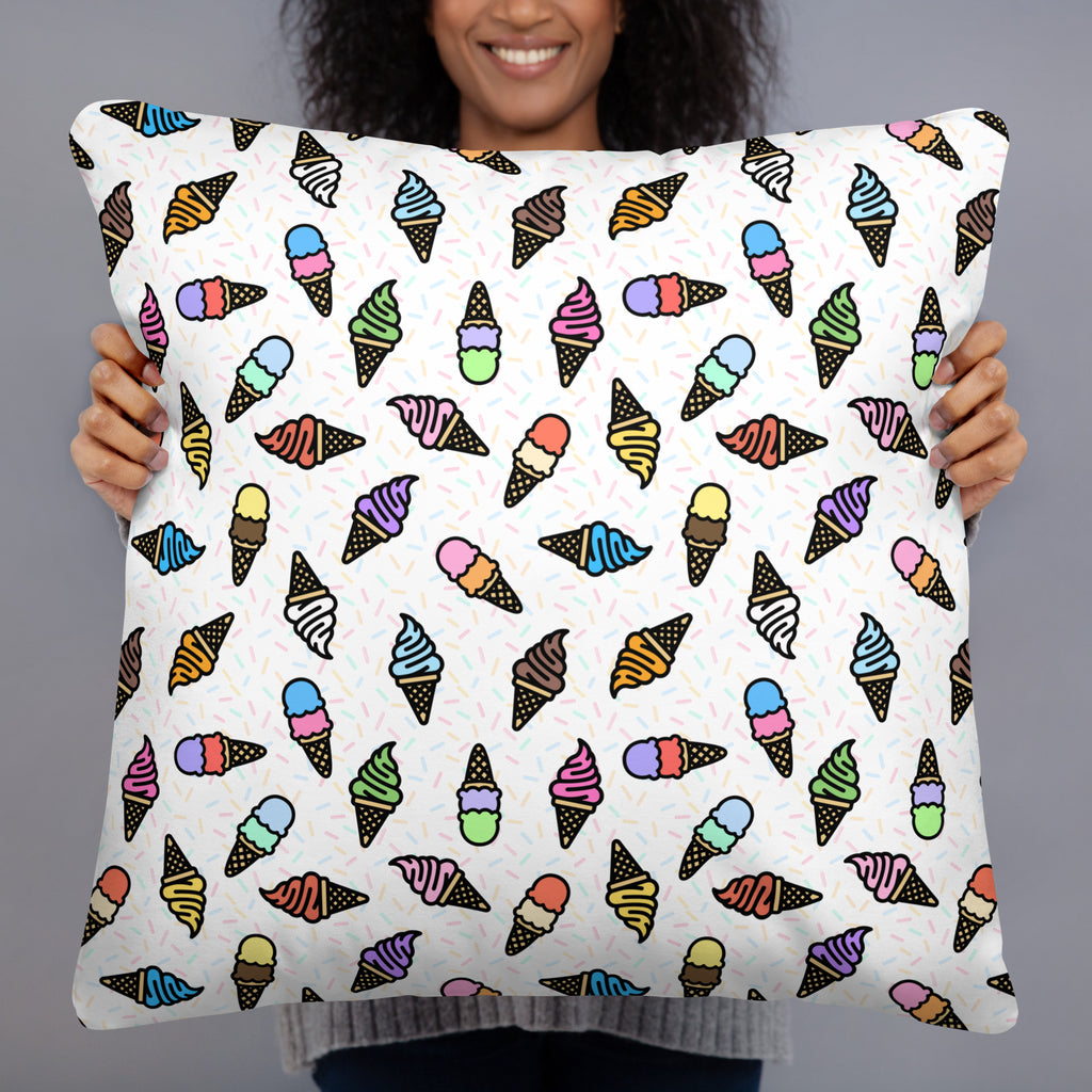 JUMBO Squishy Square Throw Pillow - 'Ice Cream' Cushion