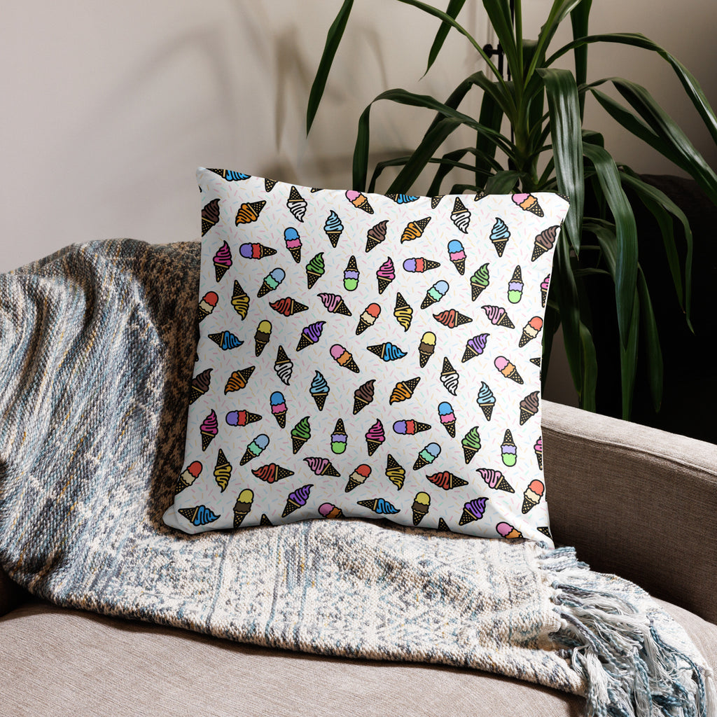JUMBO Squishy Square Throw Pillow - 'Ice Cream' Cushion