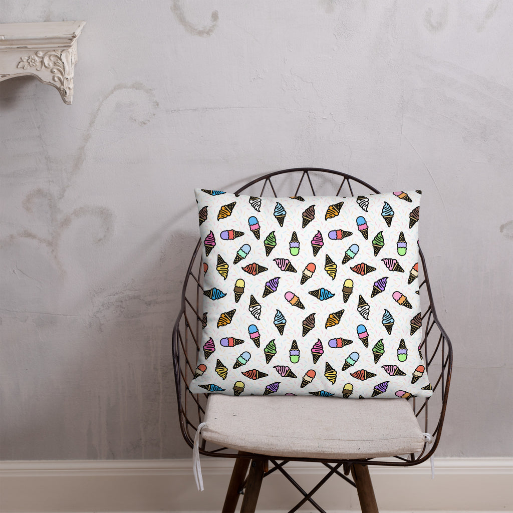 JUMBO Squishy Square Throw Pillow - 'Ice Cream' Cushion