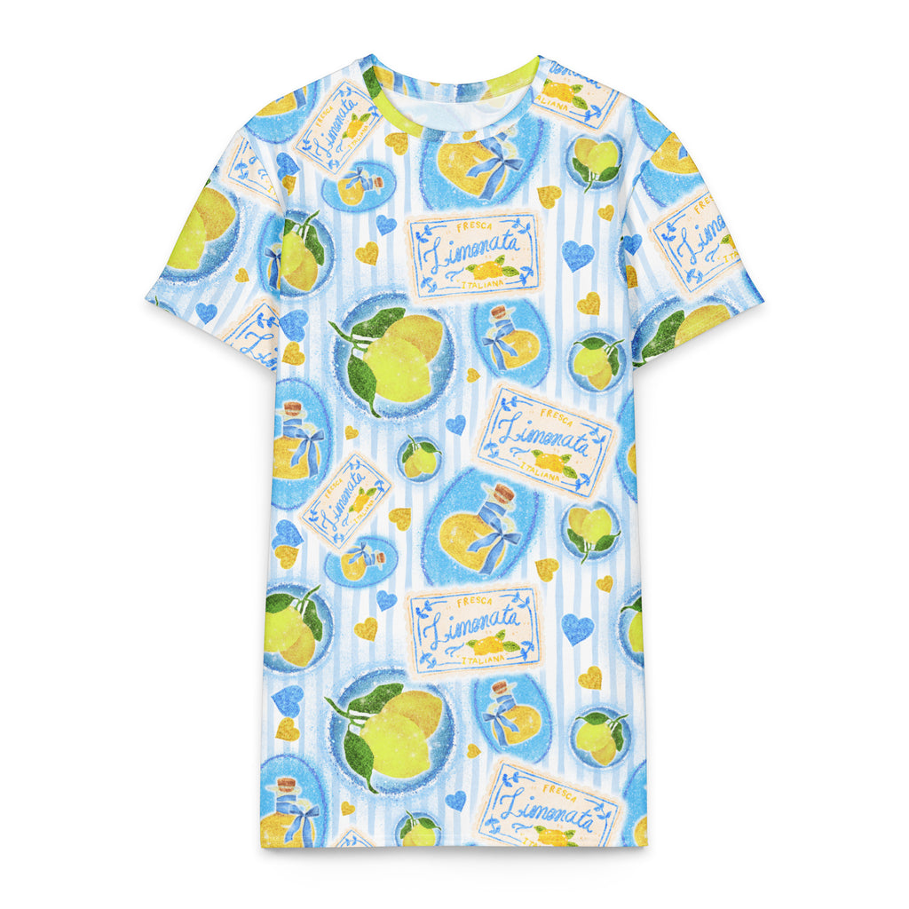 Unisex Multi-wear Tee Dress - 'Limonata' 6XL DIRECT-TO-FABRIC