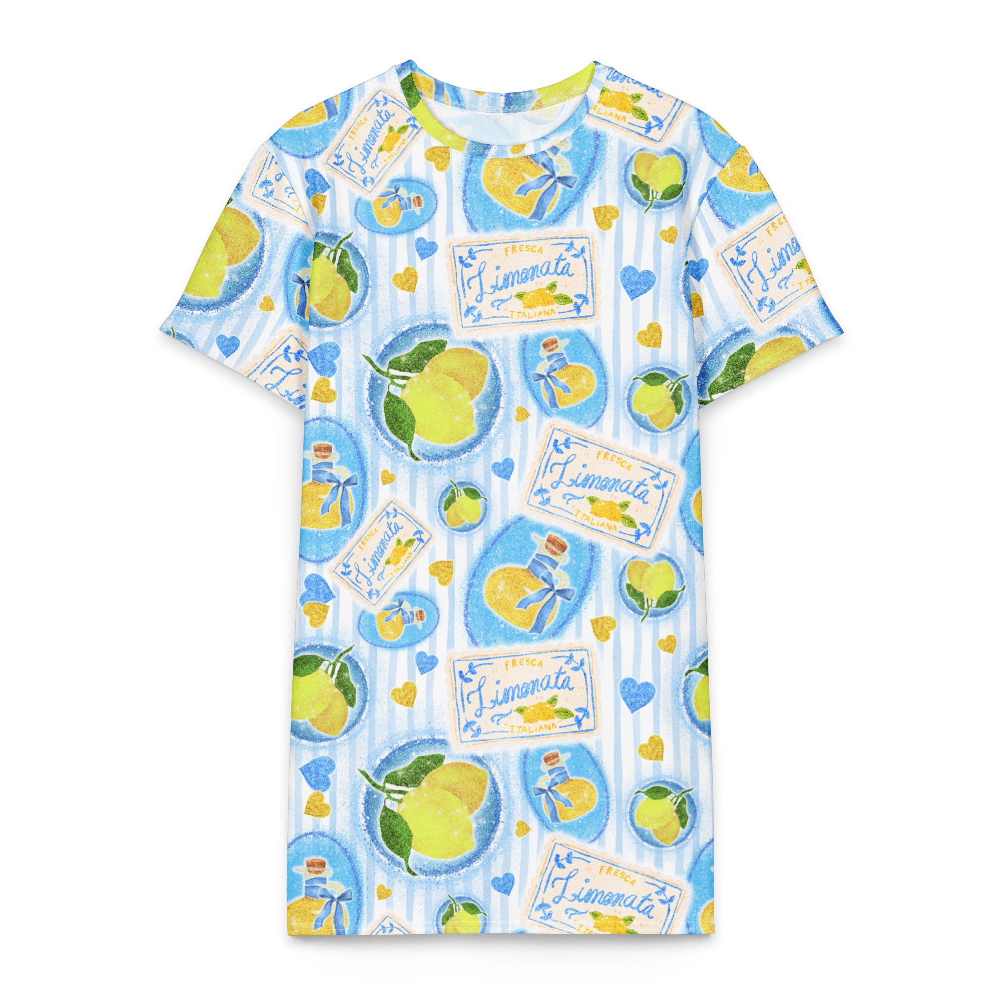 Unisex Multi-wear Tee Dress - 'Limonata' 6XL DIRECT-TO-FABRIC