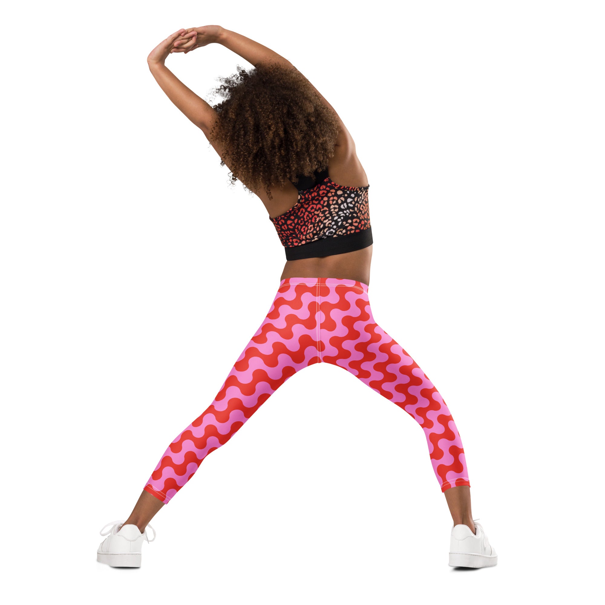 KIDS (2-8yrs) Active Stretch Leggings - 'Strawberry Salsa'