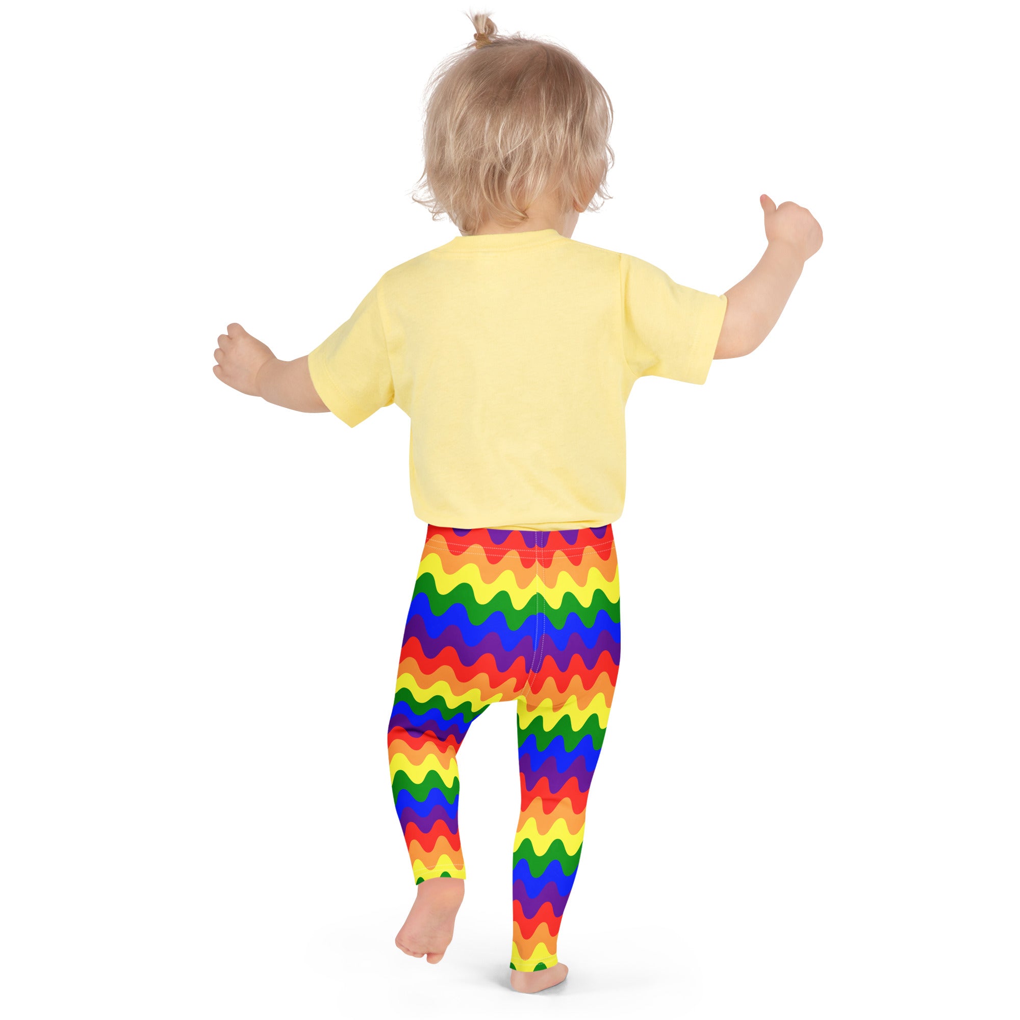 KIDS (2-8yrs) Active Stretch Leggings - 'Rainbow Waves'