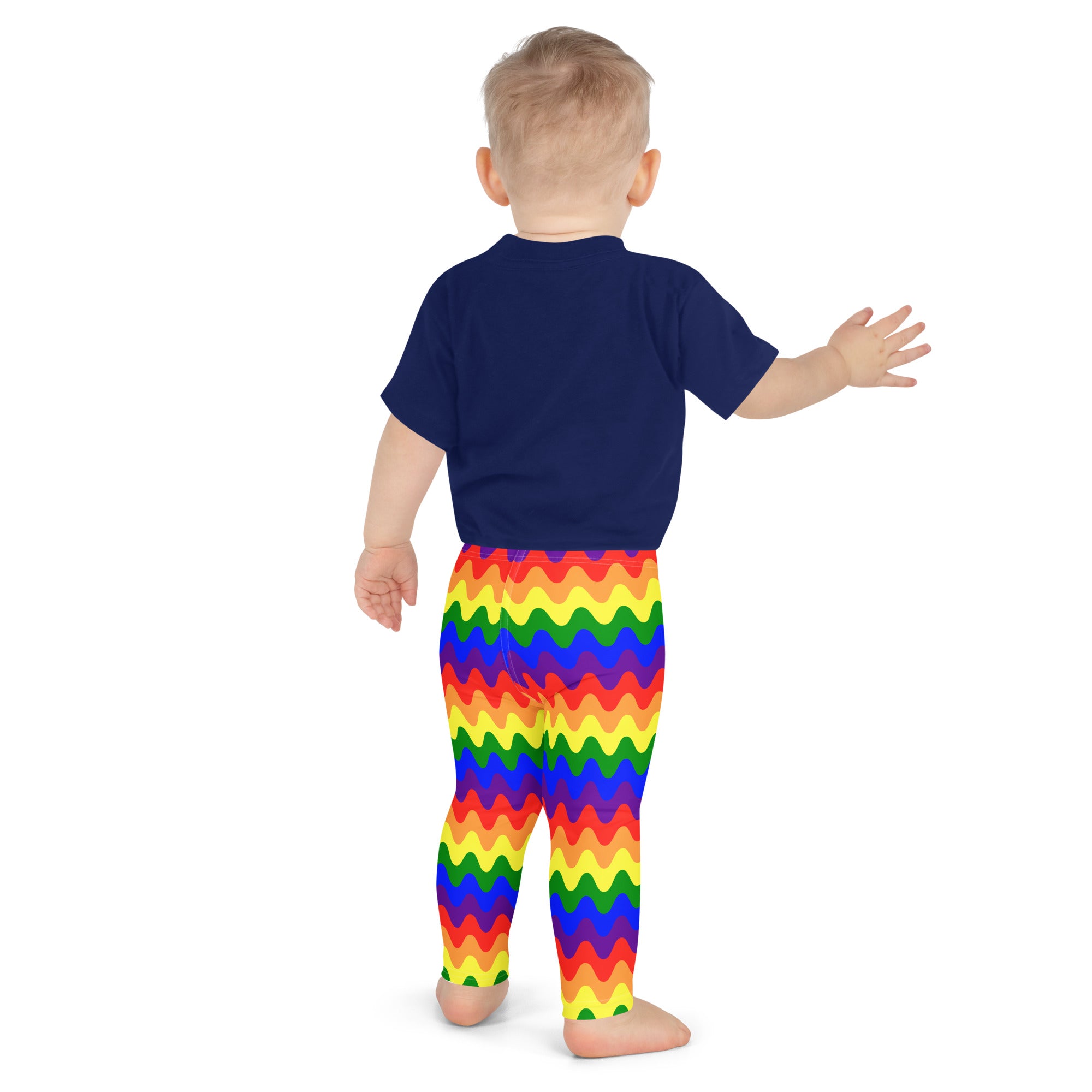 KIDS (2-8yrs) Active Stretch Leggings - 'Rainbow Waves'