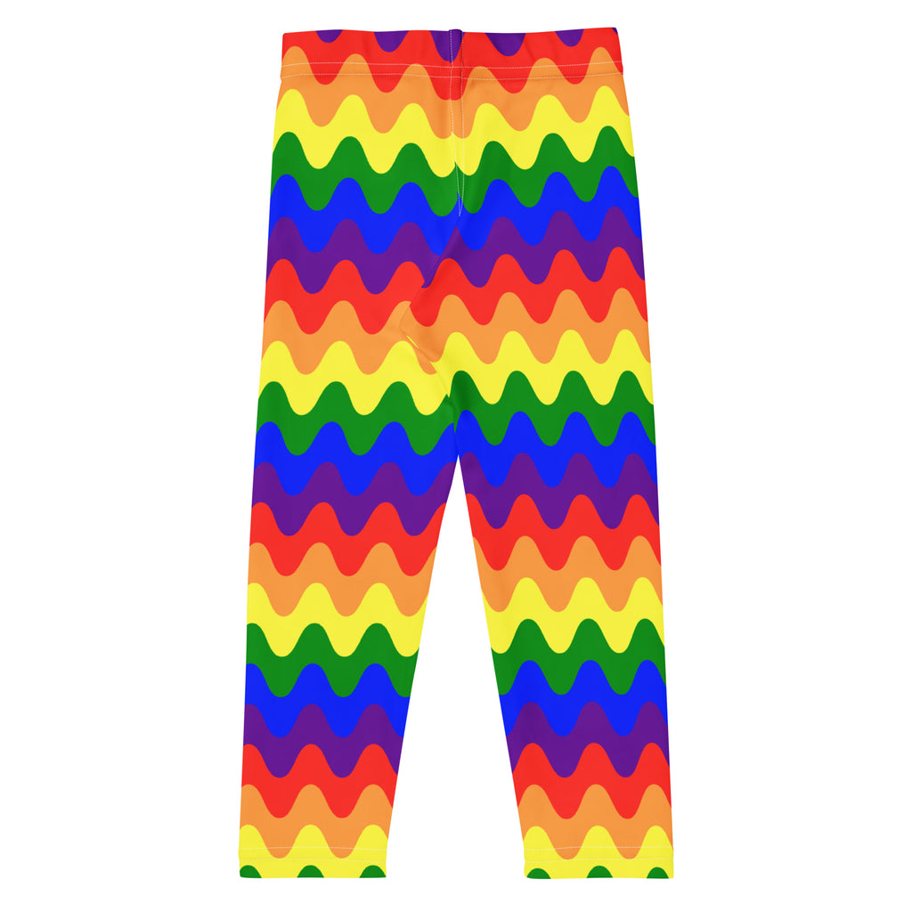 KIDS (2-8yrs) Active Stretch Leggings - 'Rainbow Waves'