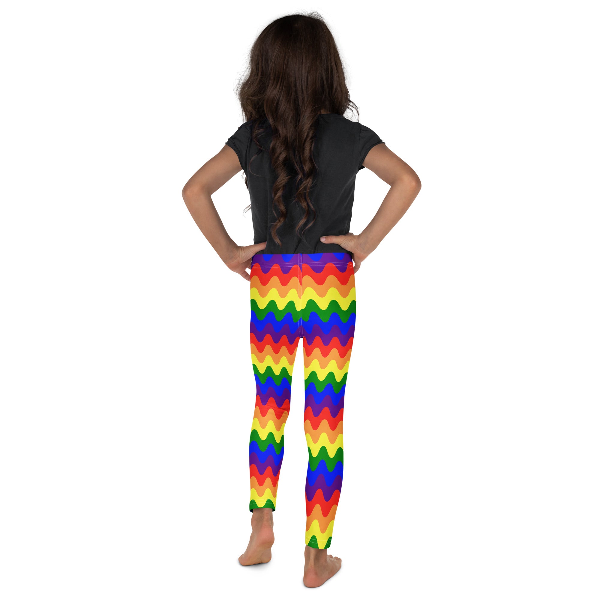 KIDS (2-8yrs) Active Stretch Leggings - 'Rainbow Waves'