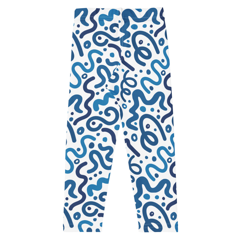 KIDS (2-8yrs) Active Stretch Leggings - 'Squiggles' (Bluebell)