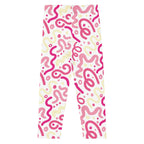 KIDS (2-8yrs) Active Stretch Leggings - 'Squiggles' (Peony)