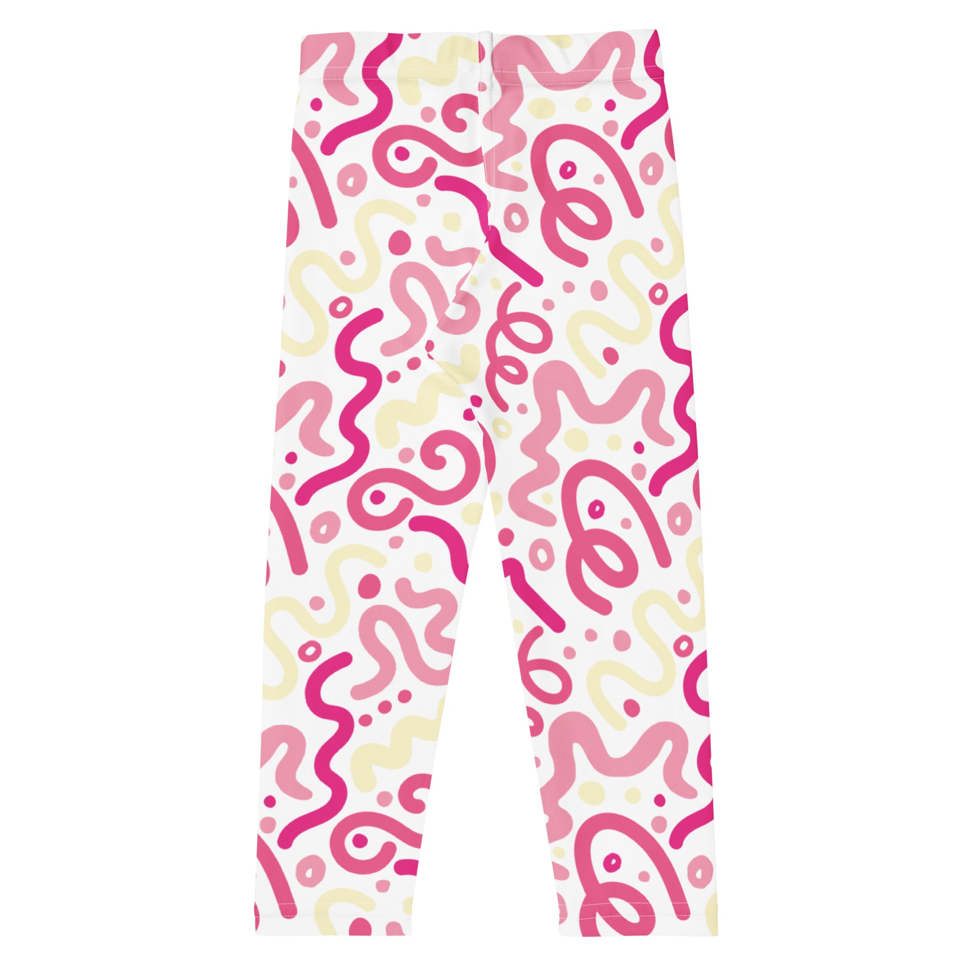 KIDS (2-8yrs) Active Stretch Leggings - 'Squiggles' (Peony)