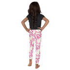 KIDS (2-8yrs) Active Stretch Leggings - 'Squiggles' (Peony)