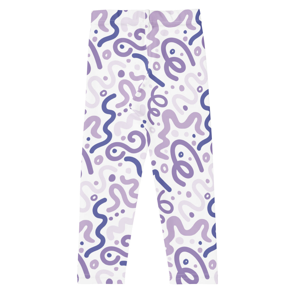 KIDS (2-8yrs) Active Stretch Leggings - 'Squiggles' (Lavender)
