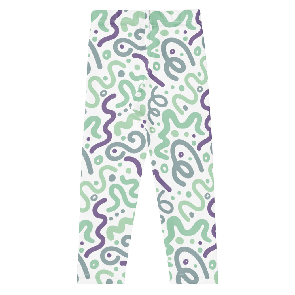 KIDS (2-8yrs) Active Stretch Leggings - 'Squiggles' (Lilac Mint)