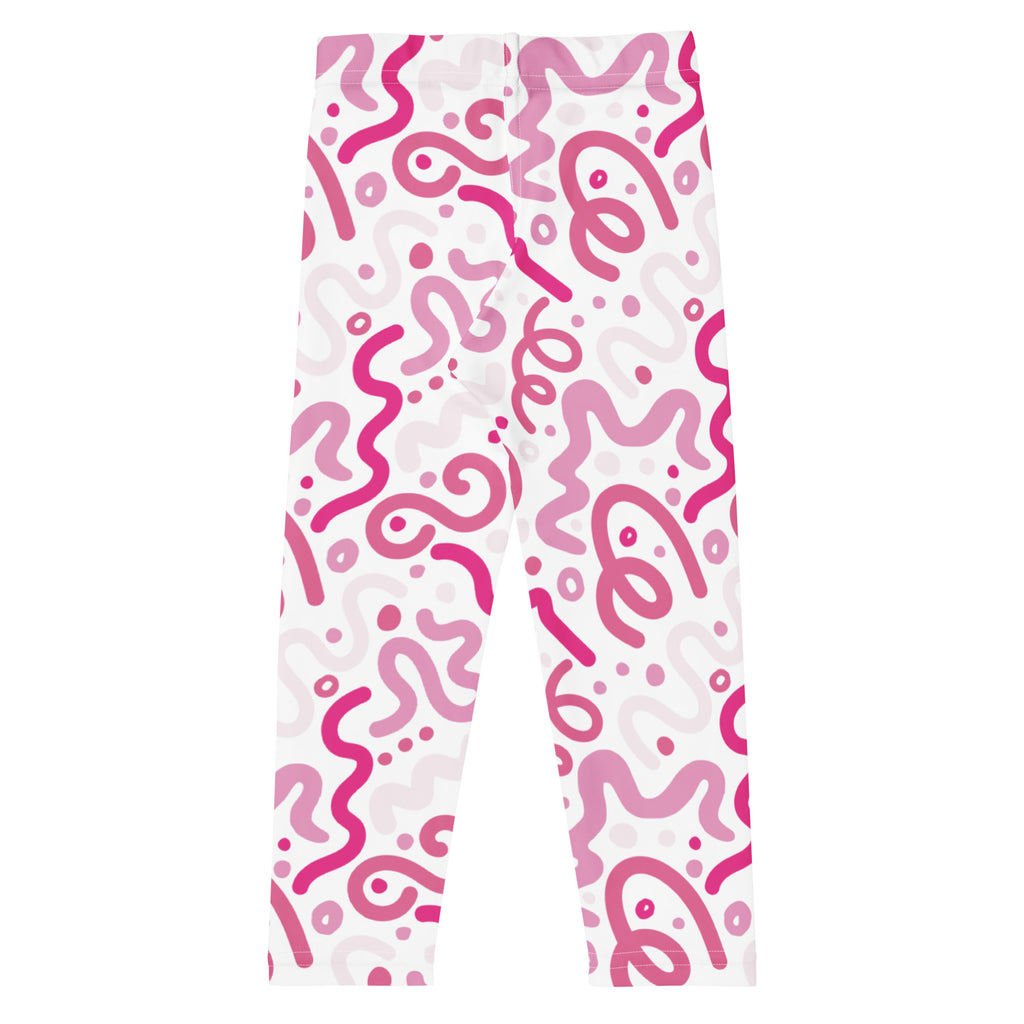 KIDS (2-8yrs) Active Stretch Leggings - 'Squiggles' (Rose)