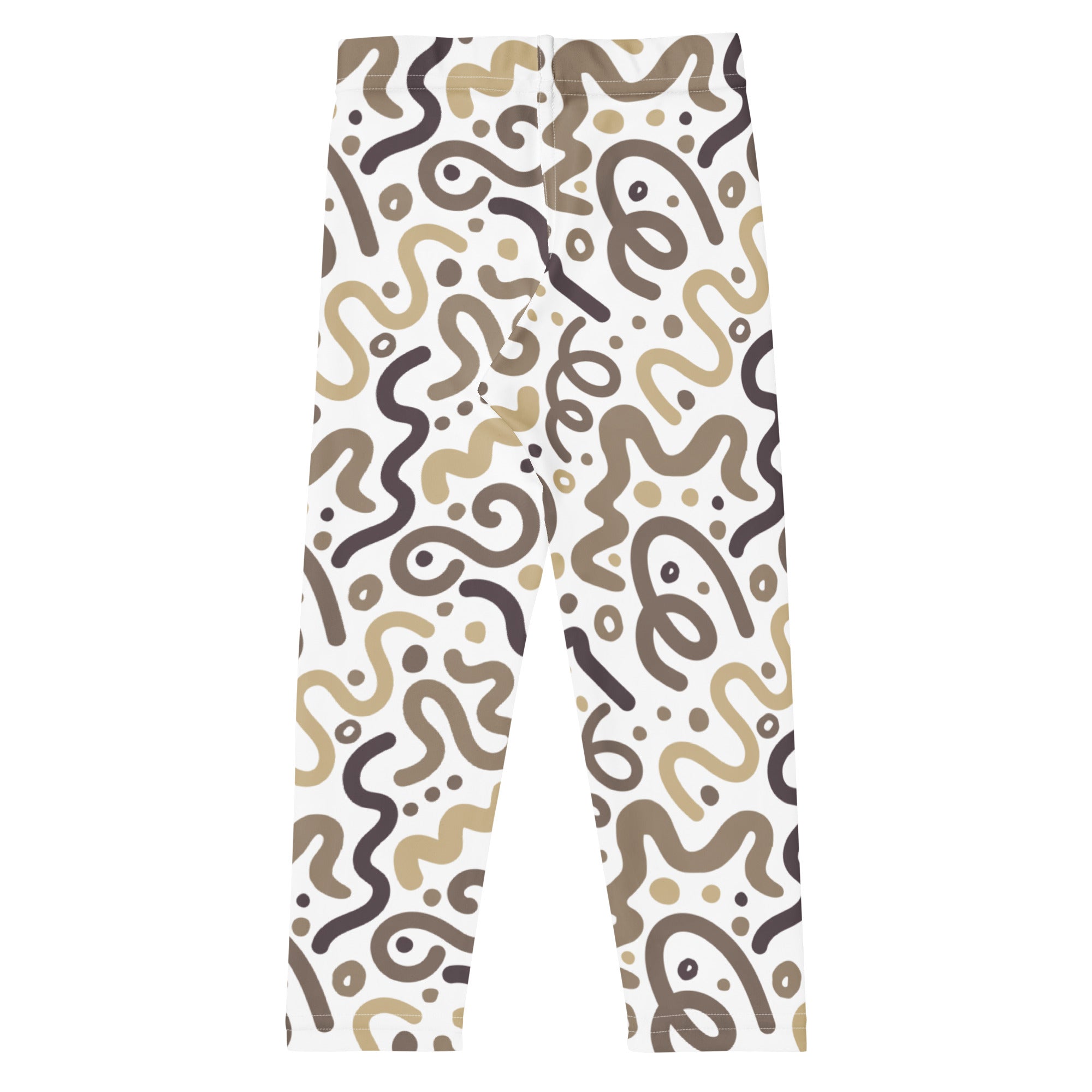 KIDS (2-8yrs) Active Stretch Leggings - 'Squiggles' (Pinecone)
