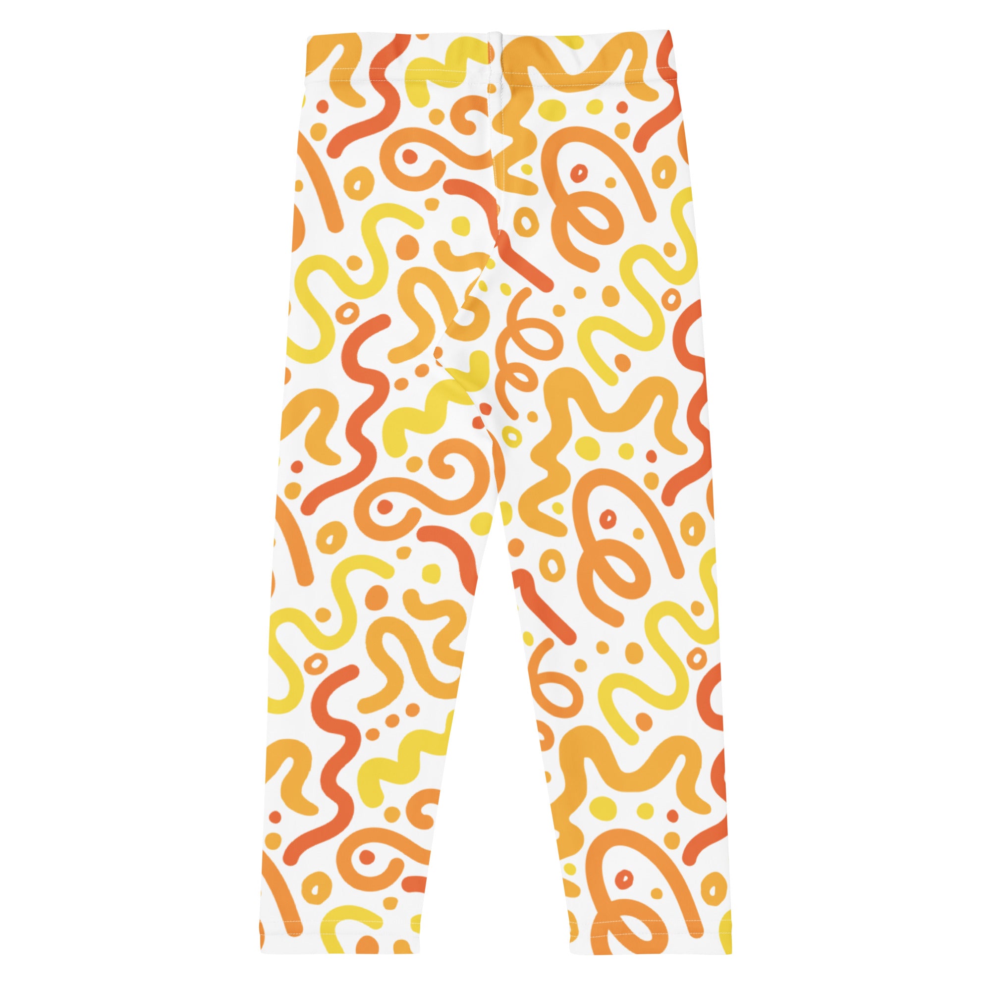 KIDS (2-8yrs) Active Stretch Leggings - 'Squiggles' (Marigold)