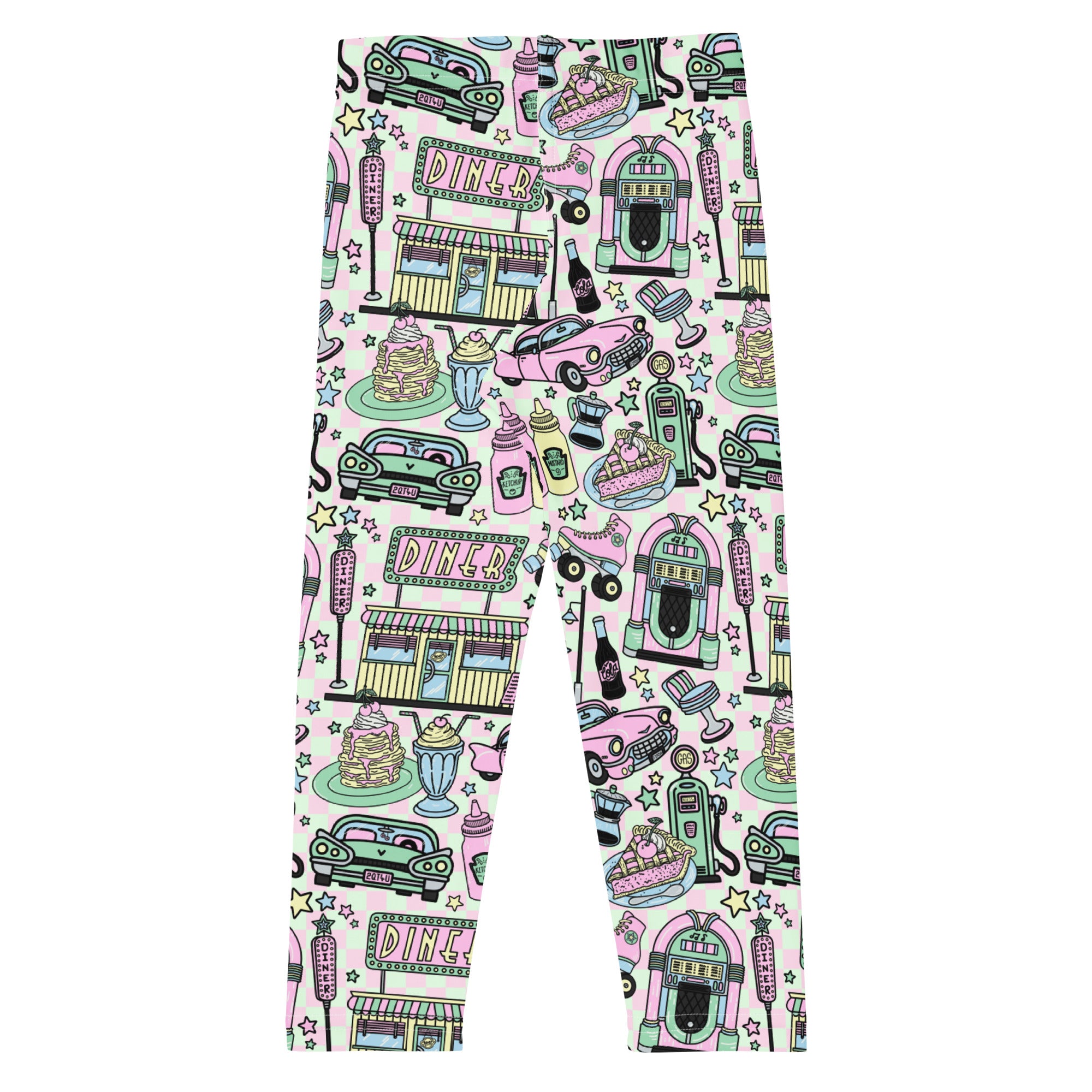 KIDS (2-8yrs) Active Stretch Leggings - 'Bubblegum Diner'