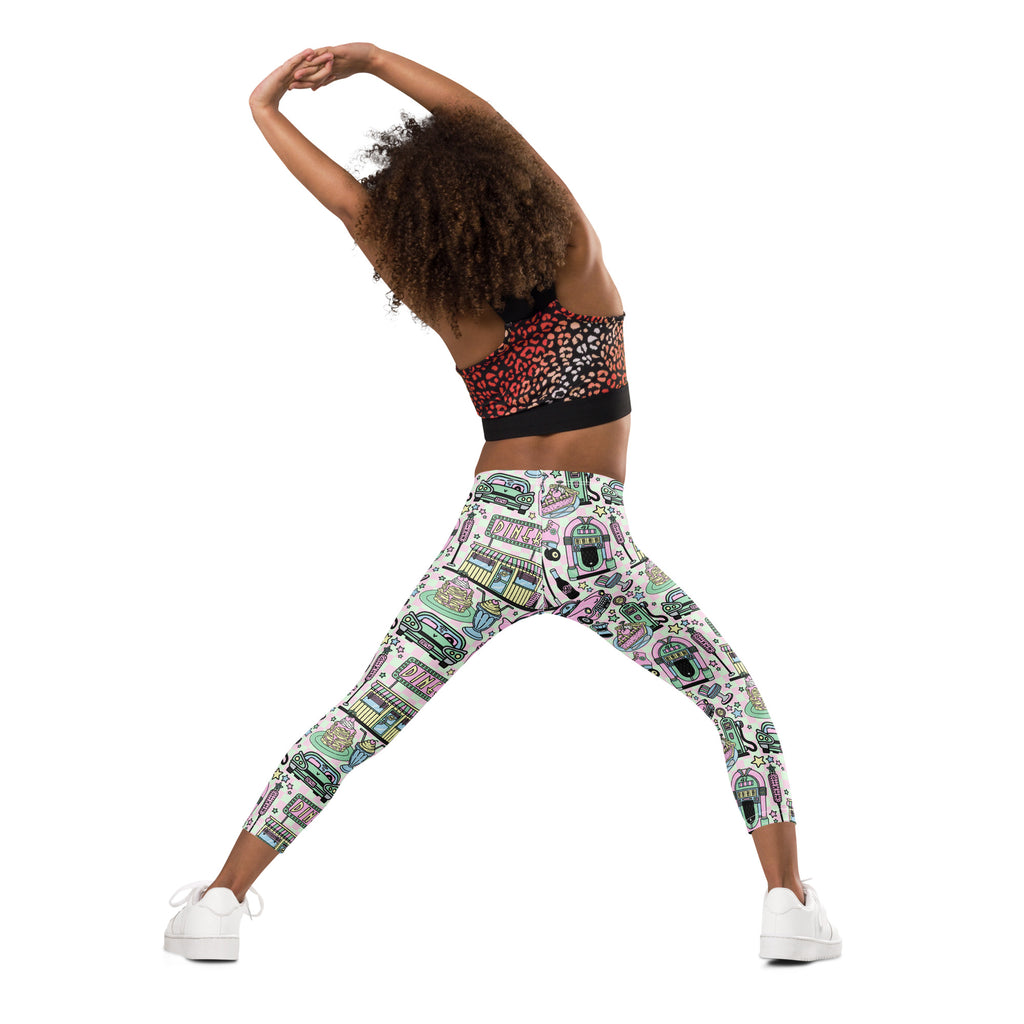 KIDS (2-8yrs) Active Stretch Leggings - 'Bubblegum Diner'