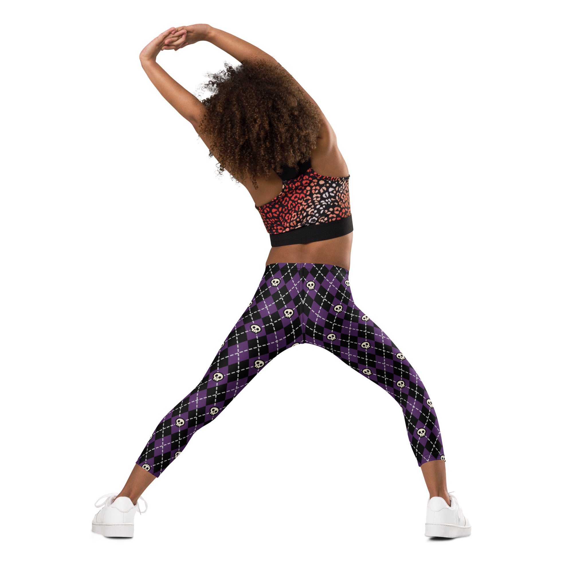 KIDS (2-8yrs) Active Stretch Leggings - 'Diamond Skulls'