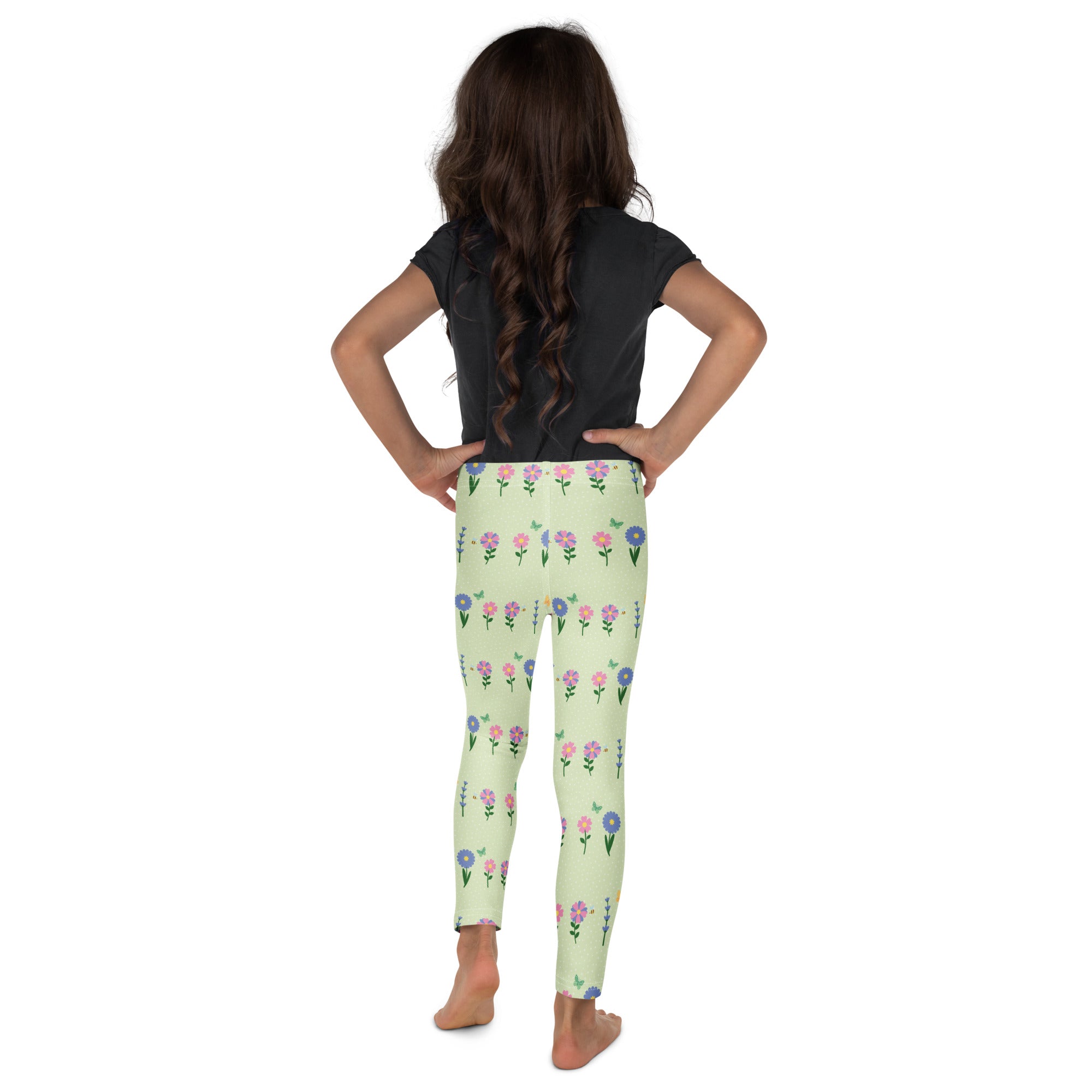 KIDS (2-8yrs) Active Stretch Leggings - 'Spring Stems'