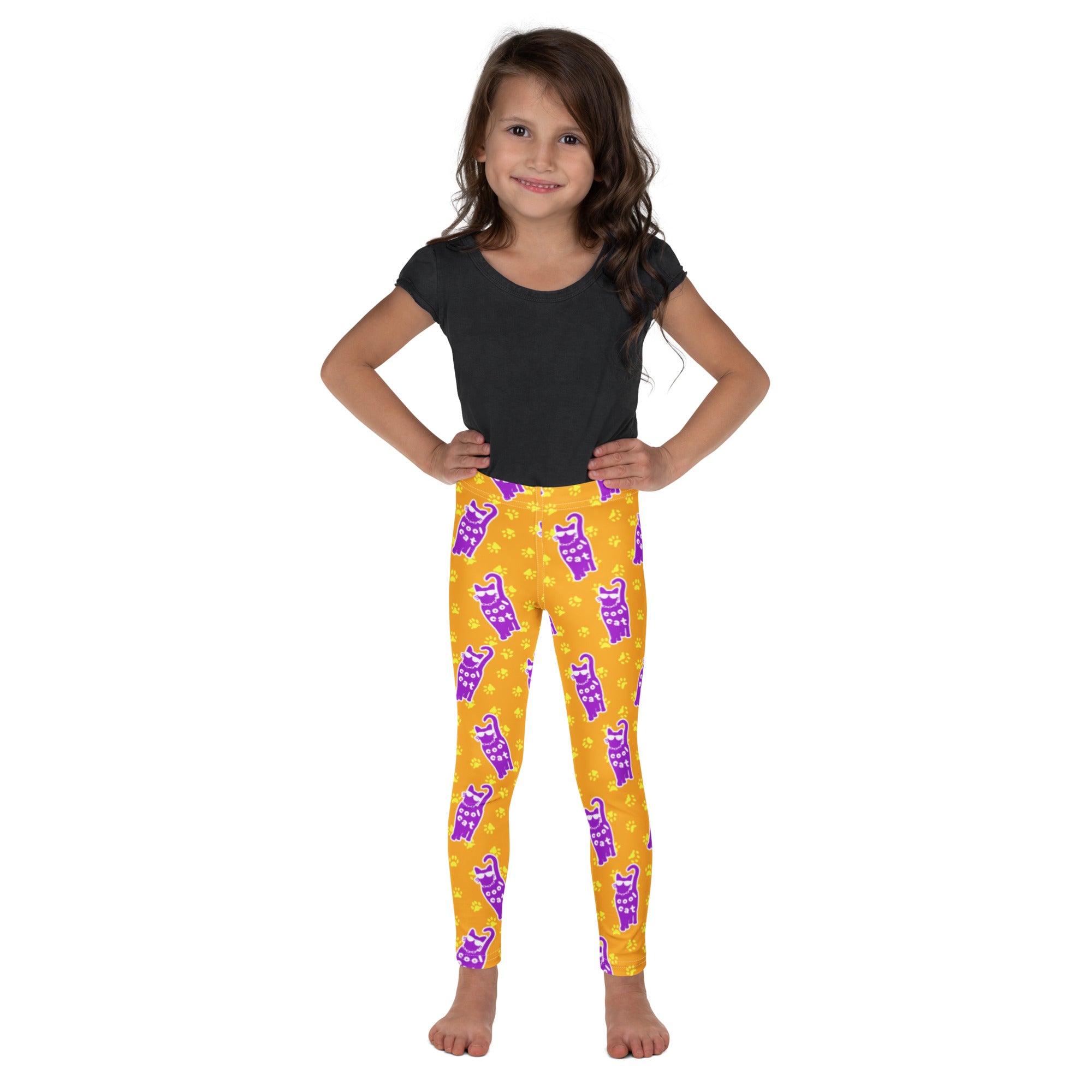 KIDS (2-8yrs) Active Stretch Leggings - 'Cool Cat'