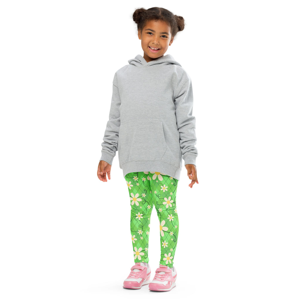 KIDS (2-8yrs) Active Stretch Leggings - 'Daisychain'