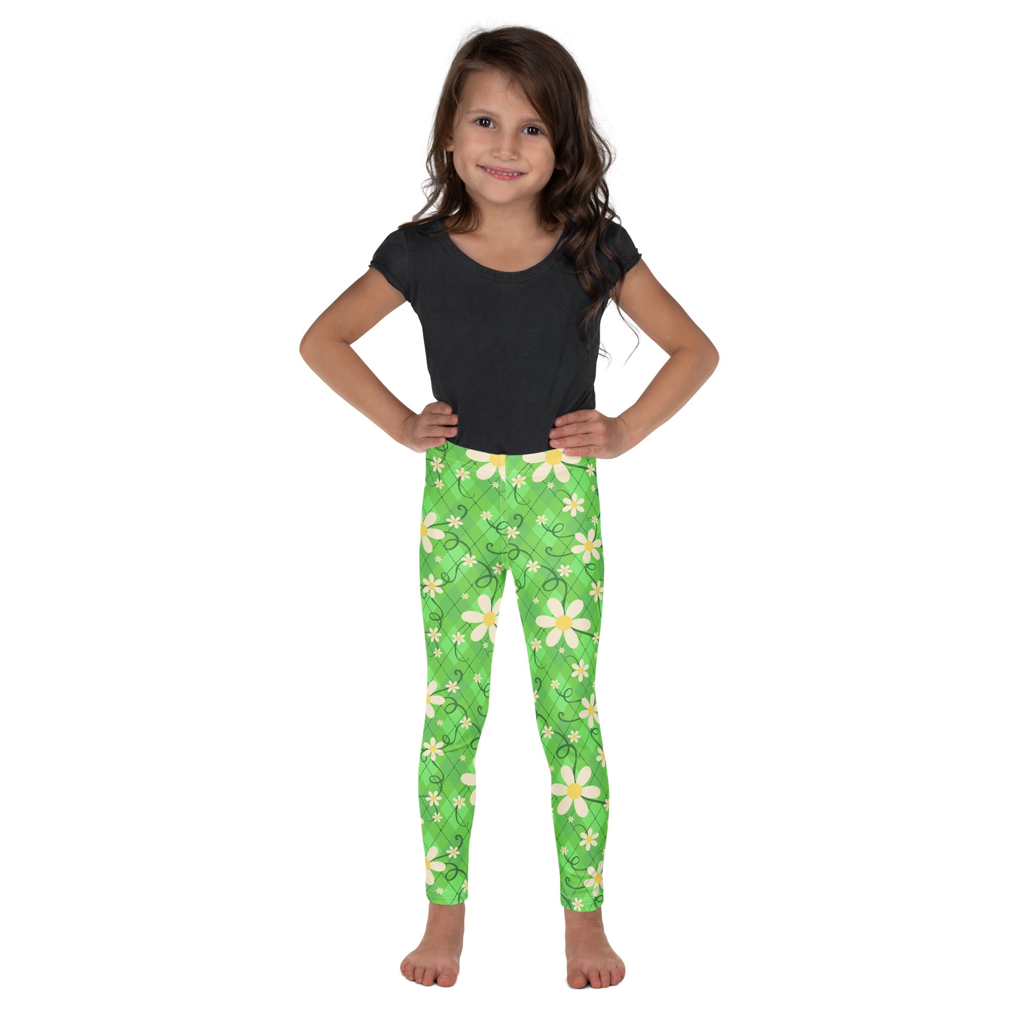 KIDS (2-8yrs) Active Stretch Leggings - 'Daisychain'