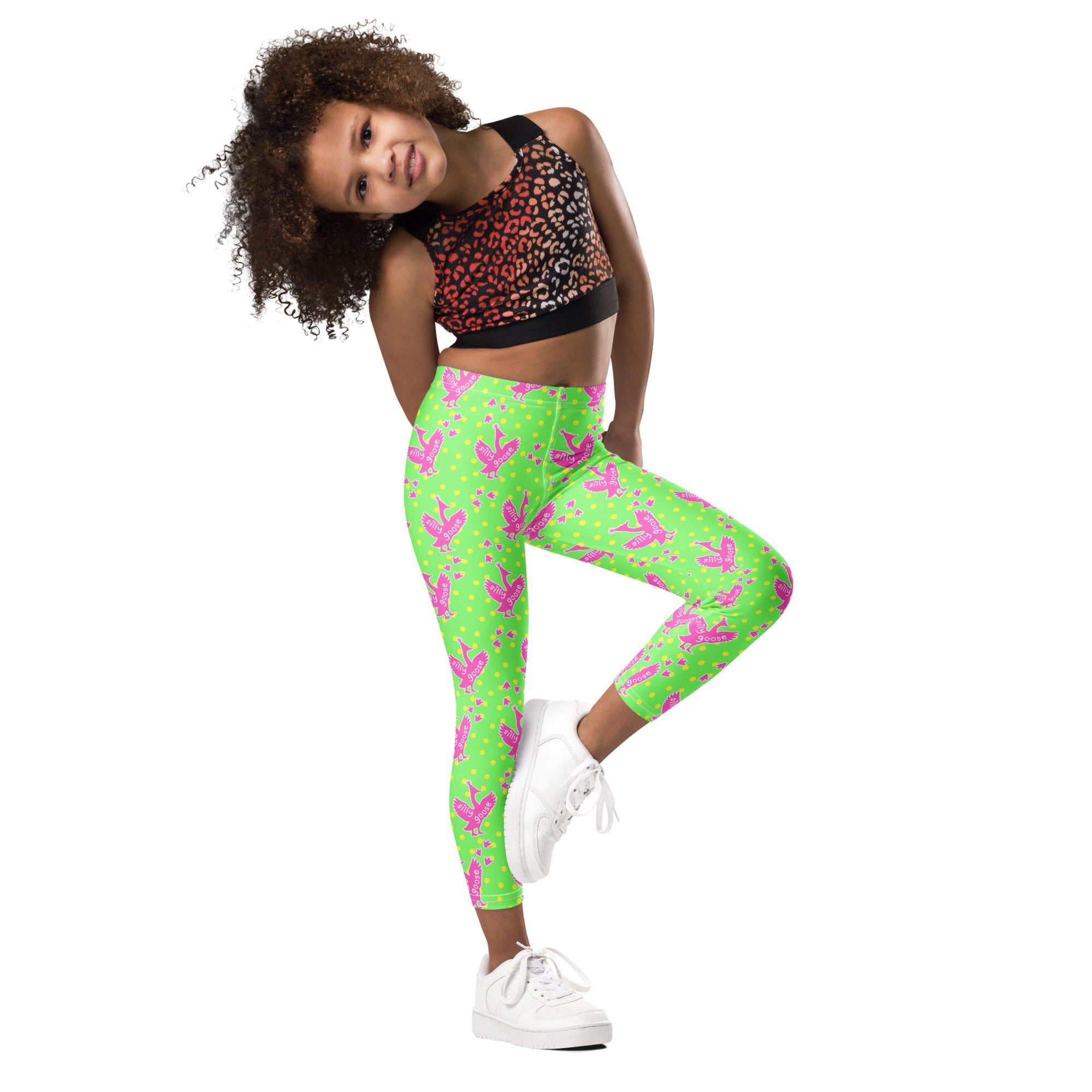 KIDS (2-8yrs) Active Stretch Leggings - 'Silly Goose'