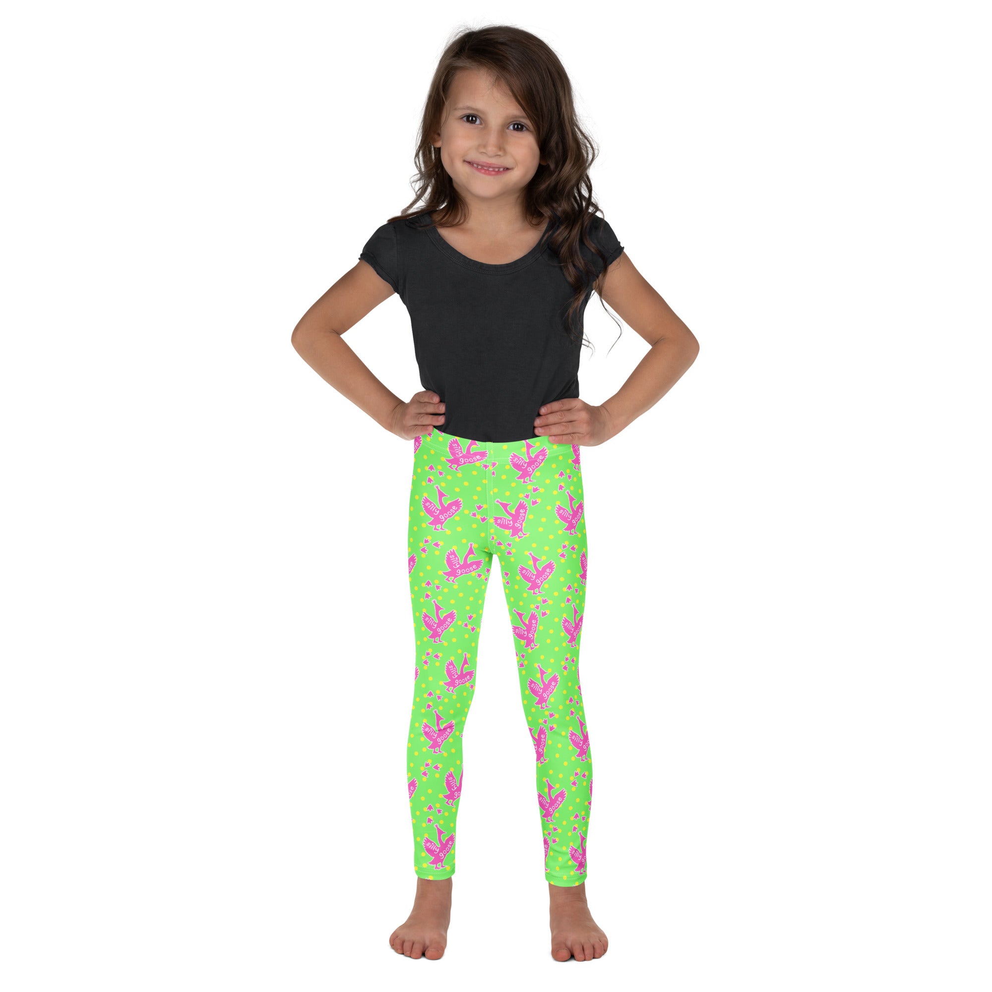 KIDS (2-8yrs) Active Stretch Leggings - 'Silly Goose'