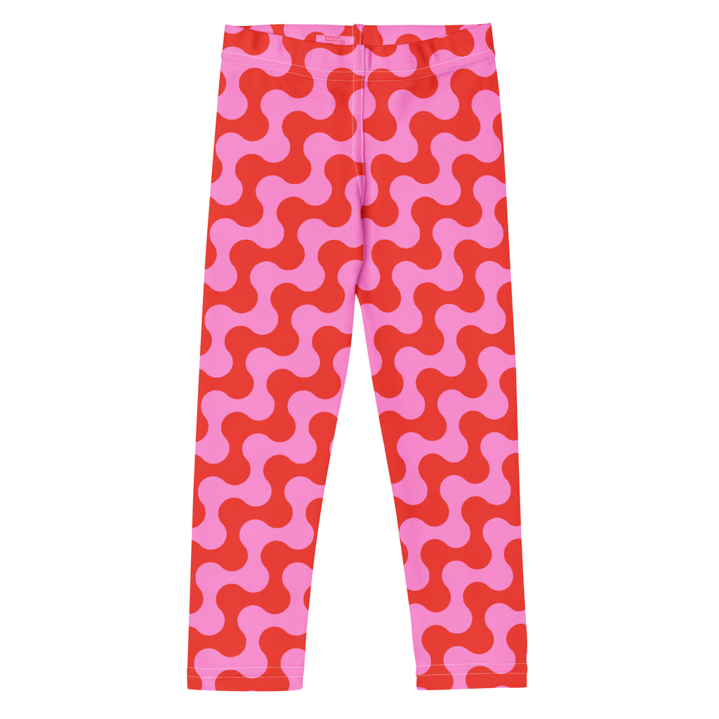 KIDS (2-8yrs) Active Stretch Leggings - 'Strawberry Salsa' 7