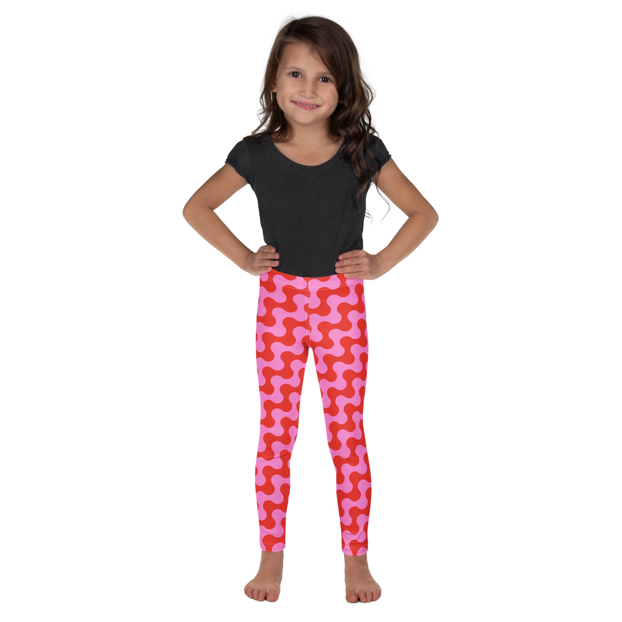 KIDS (2-8yrs) Active Stretch Leggings - 'Strawberry Salsa'