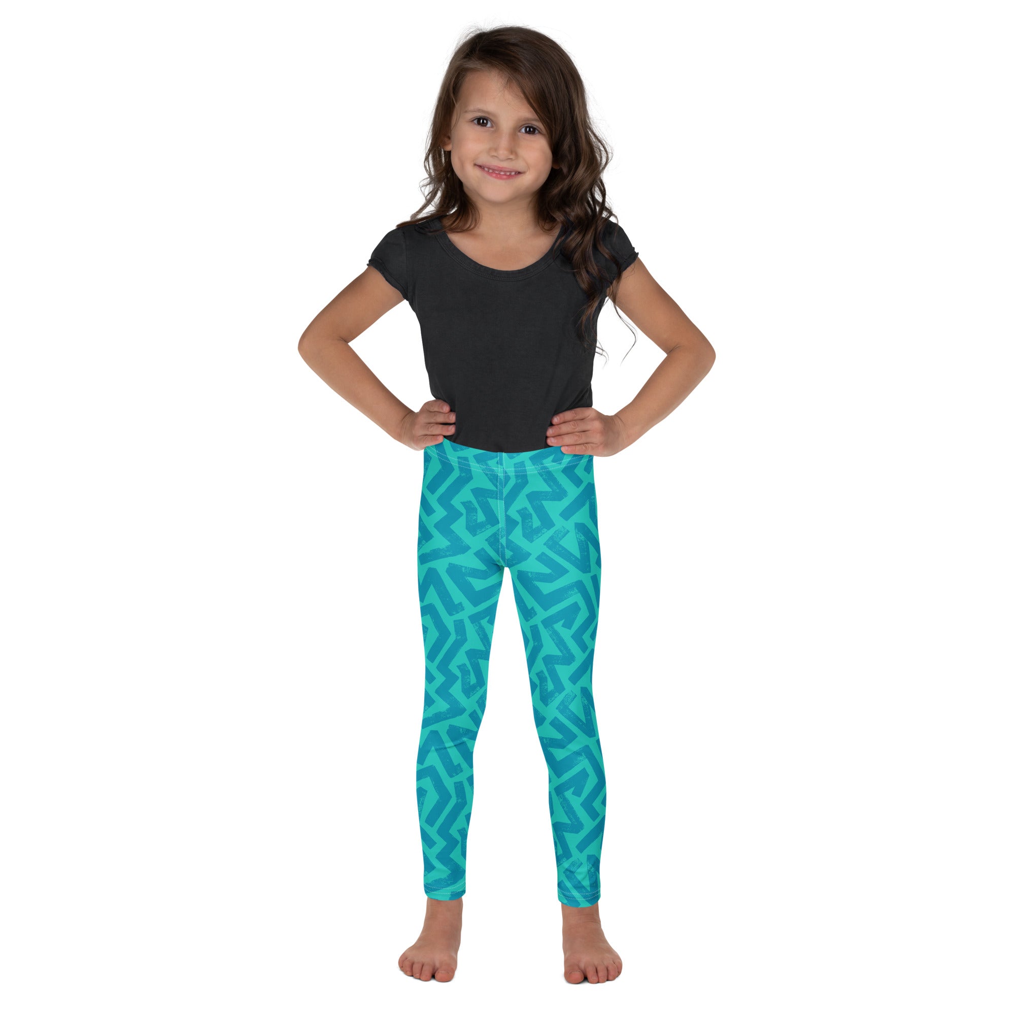 KIDS (2-8yrs) Active Stretch Leggings - 'Aquamarine'